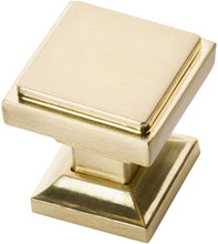 Load image into Gallery viewer, Satin Brass Square Cabinet Knobs - SHKM002-BRS-5