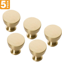 Load image into Gallery viewer, Satin Brass Cabinet Knobs - SHKM013-BRS-5